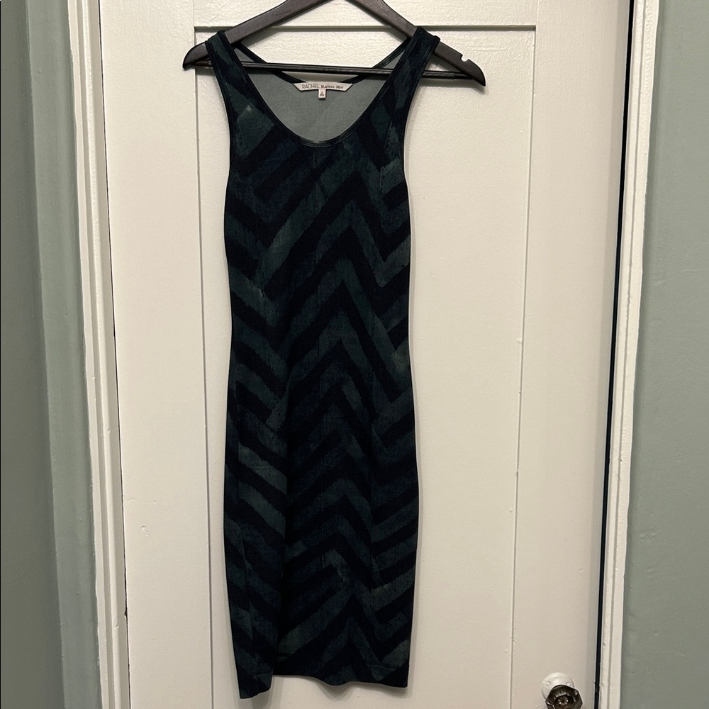 RACHEL Rachel Roy Black and Green Midi Dress